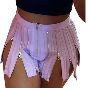 Zipper Lavender Shorts